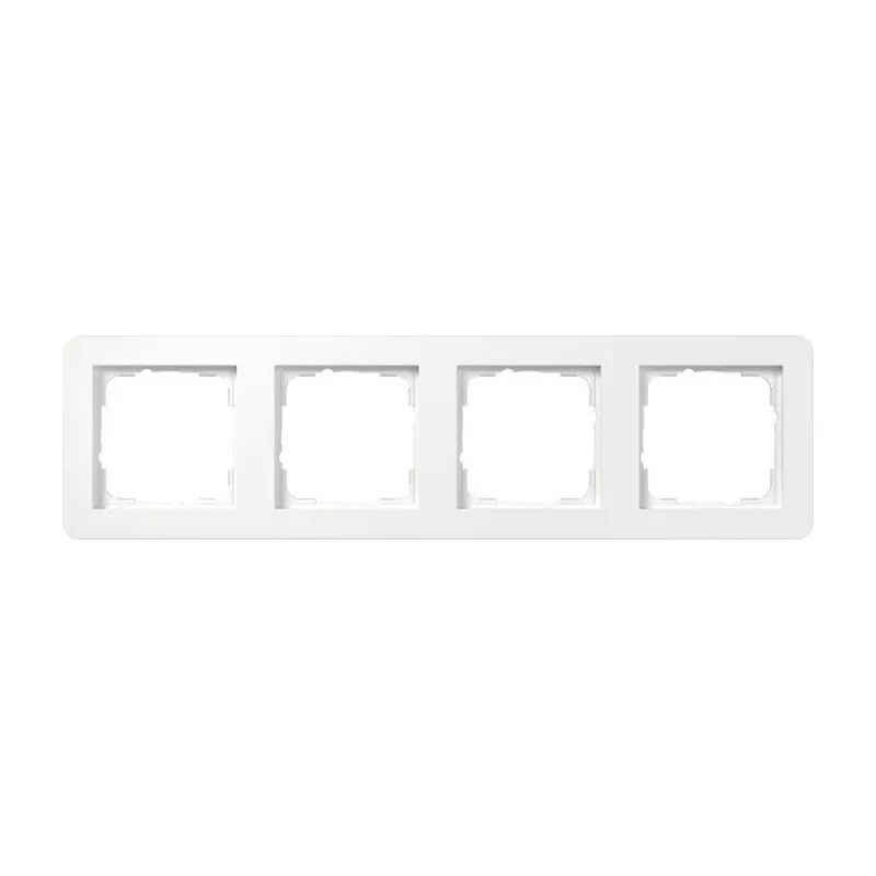 Gira Cover Frame 0214150, 4-Gang, Gira E1, Pure White, Glossy