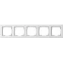 Gira E2 Frame 021522, 5-Gang, White, Matt, Thermoplastic, Screwless