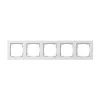 Gira E2 Frame 021522, 5-Gang, White, Matt, Thermoplastic, Screwless
