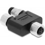Delock 60861 M8 Y-splitter A-coded 4 pin, 1 x female to 1 x female and 1 x male