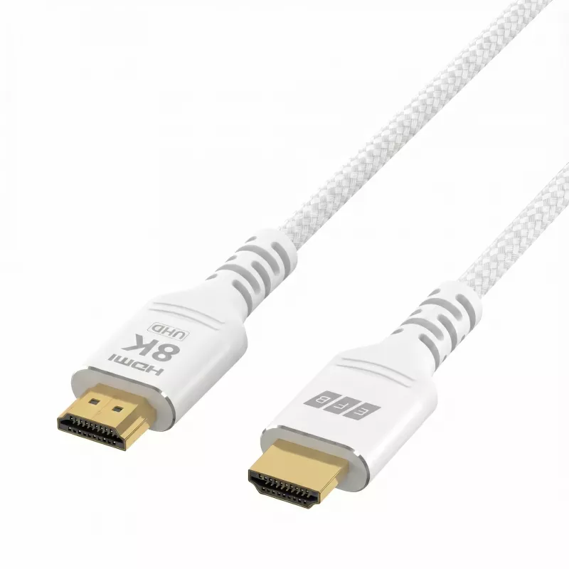 EFB Elektronik HDMI-21-00010 HDMI Cable Ultra High Speed, 8K60Hz, 48 Gbit/s, 1 m, White, HDMI 2.1/2.0 Compatible