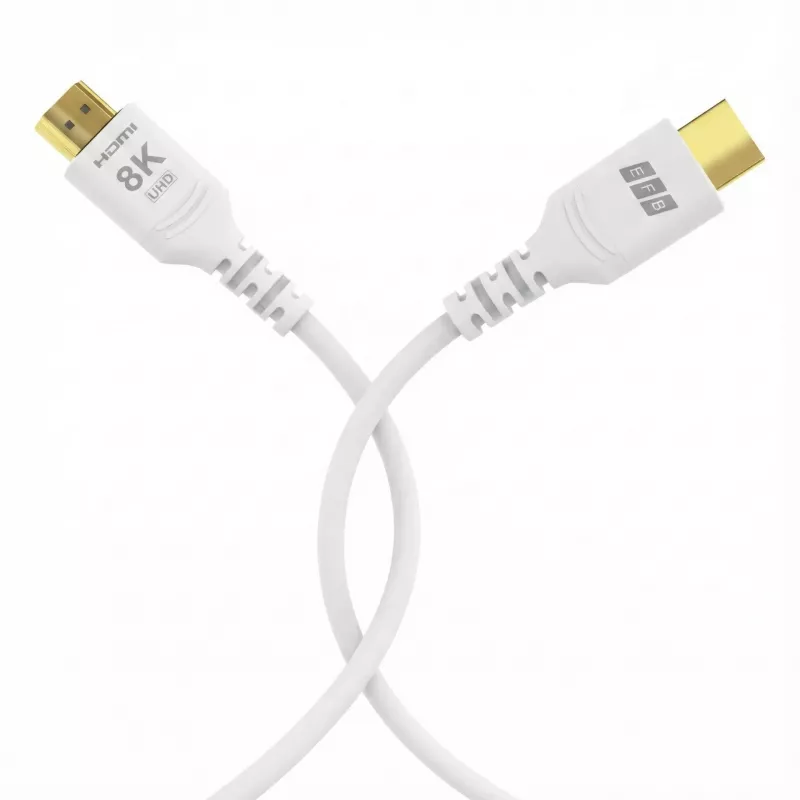 EFB Elektronik HDMI-21-00009 HDMI Cable Ultra High Speed, 8K60Hz, 48 Gbit/s, 0.5 m, White, HDMI 2.1/2.0 Compatible