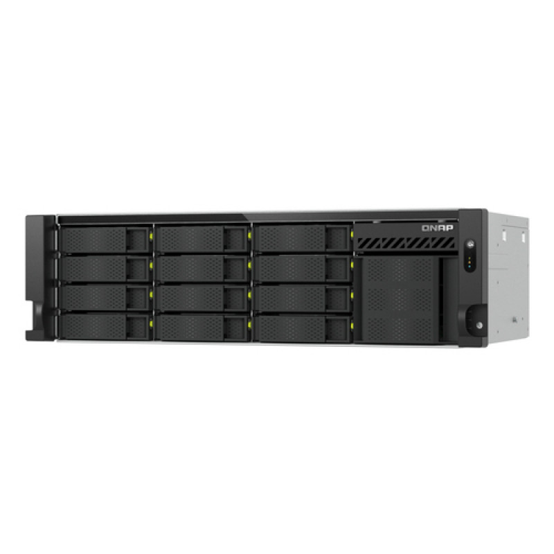 QNAP TS-h1655XeU-RP-8G 16-bay Shallow Rack NAS, 8 GB RAM, 2x 10GbE, Redundant PSU