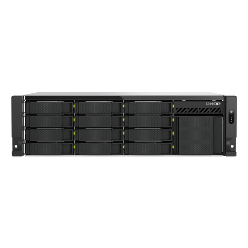 QNAP TS-h1655XeU-RP-8G 16-bay Shallow Rack NAS, 8 GB RAM, 2x 10GbE, Redundant PSU