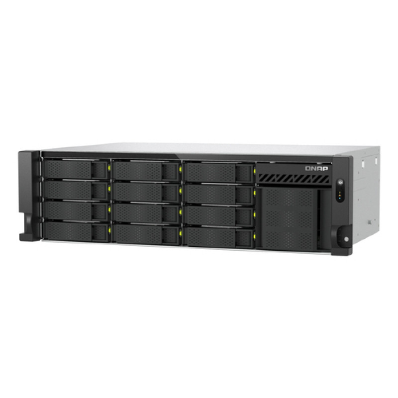 QNAP TS-h1655XeU-RP-8G 16-bay Shallow Rack NAS, 8 GB RAM, 2x 10GbE, Redundant PSU