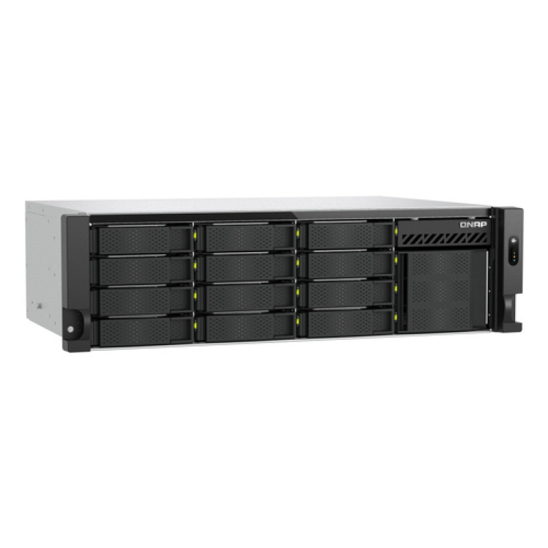 QNAP TS-h1655XeU-RP-8G 16-bay Shallow Rack NAS, 8 GB RAM, 2x 10GbE, Redundant PSU