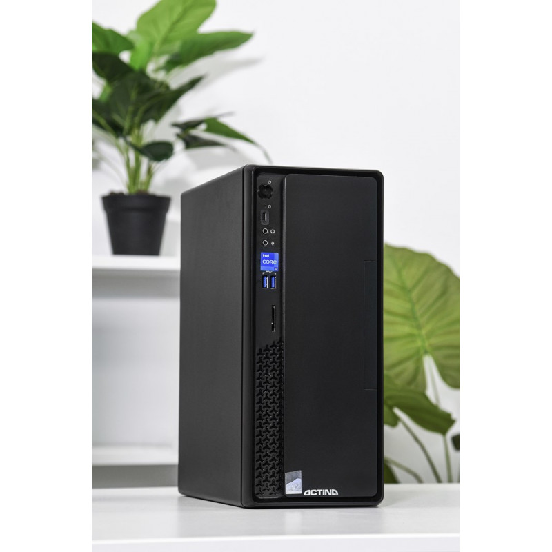 Actina Prime i3-12100 Mini Tower PC, Intel Core i3-12100, 8 GB DDR4 RAM, 512 GB SSD, Windows 11 Home, Black