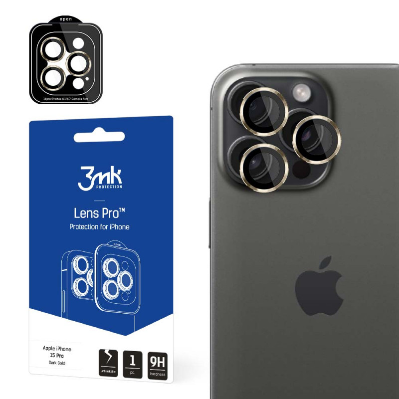 3MK Lens Protection Pro Apple iPhone 15 Pro, dark gold