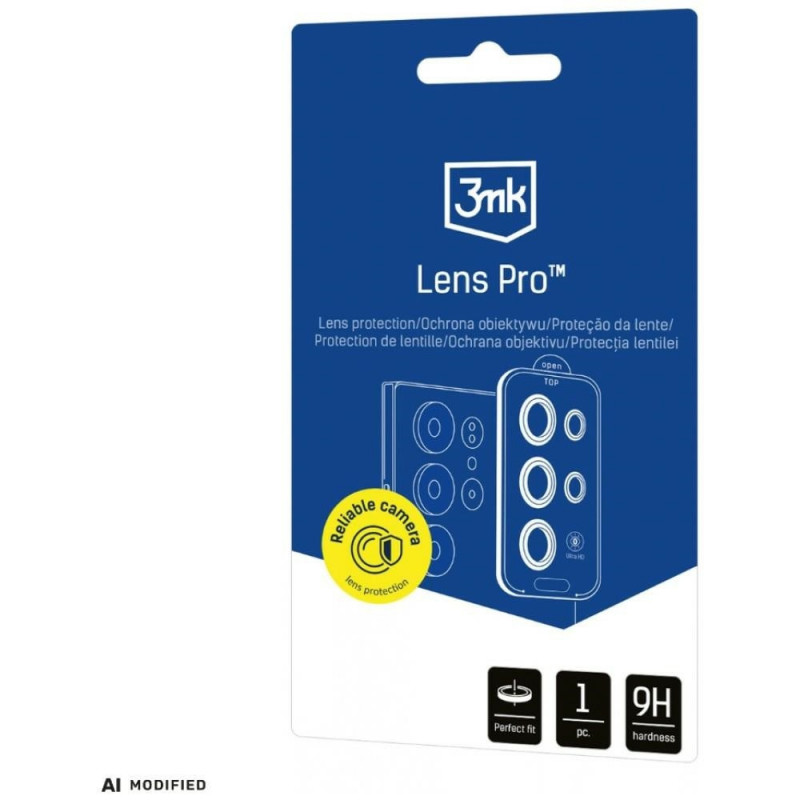 3MK Lens Protection Pro Samsung Galaxy S26 FE camera lens protector, tempered glass, Black