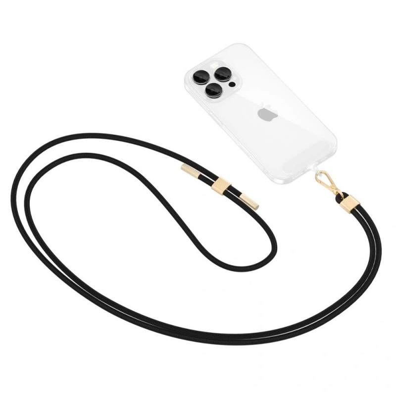 Tech-Protect C2S Rope Crossbody Strap, Black/Gold