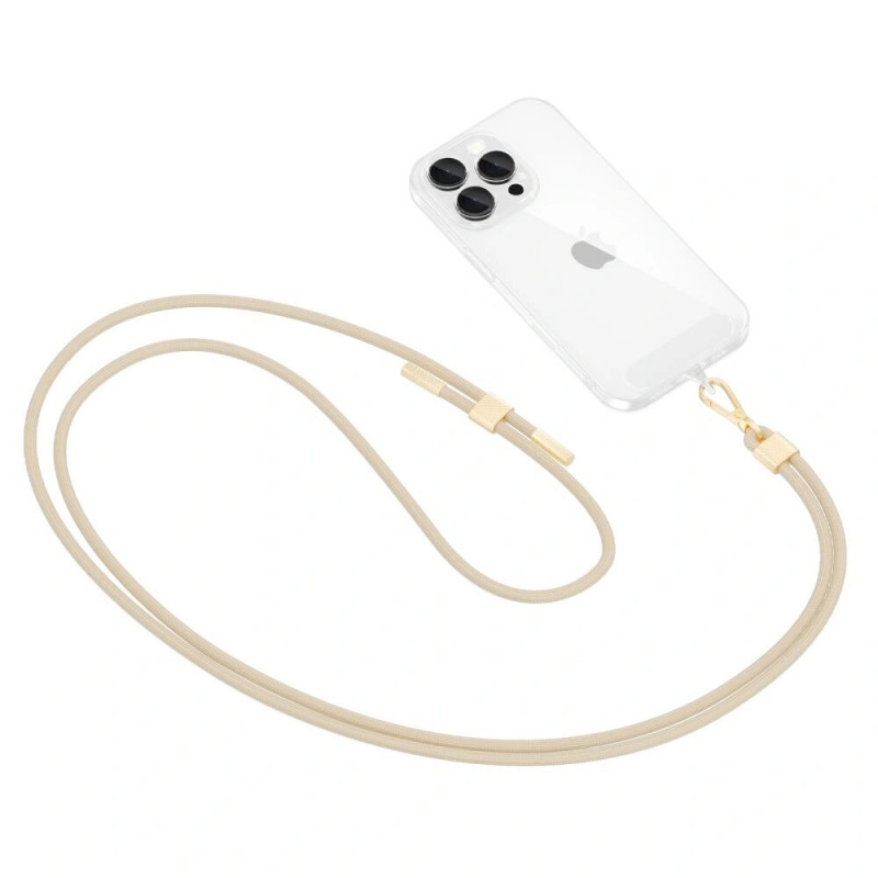 Tech-Protect C2S Rope Crossbody Strap, Beige/Gold