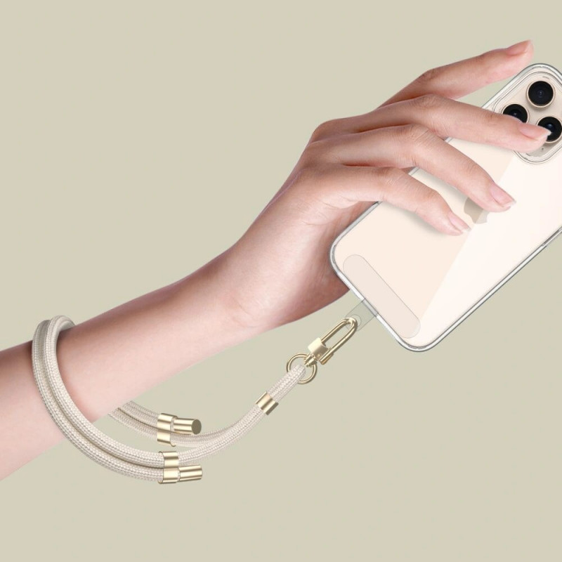 Tech-Protect C4S Rope Wrist Strap, Beige/Gold
