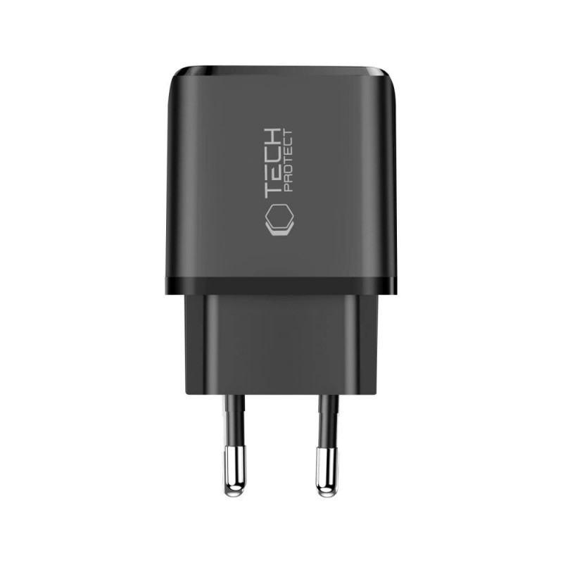 Tech-Protect NCA20 USB-A / USB-C wall charger PD 20W / QC3.0, Black