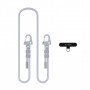 Tech-Protect C5SD Rope Crossbody Phone Strap, 80 cm, Crayon Grey