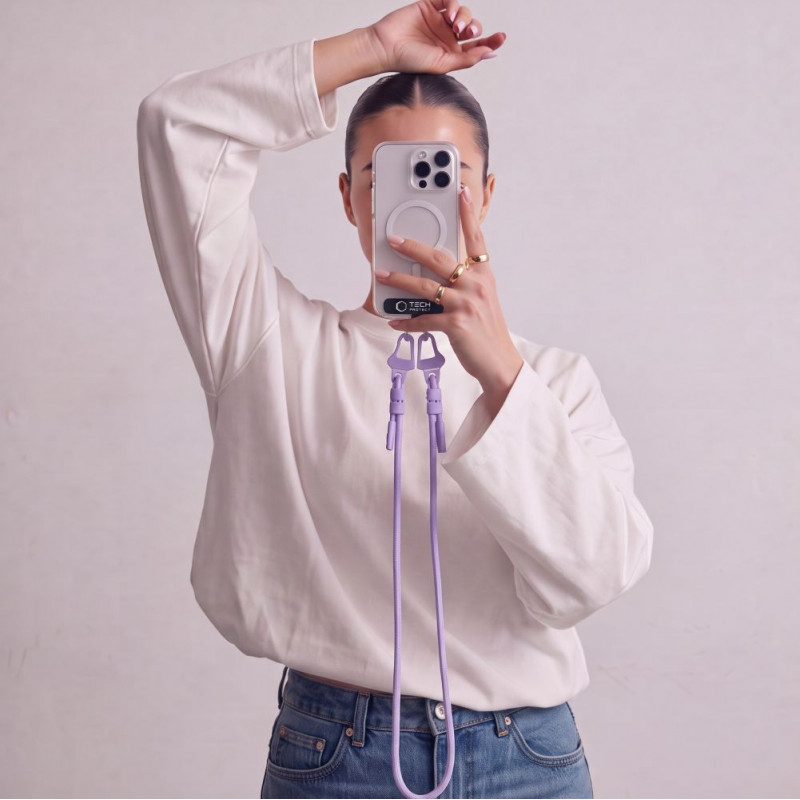 Tech-Protect C5SD Rope Crossbody Phone Strap, 80 cm, Lavender