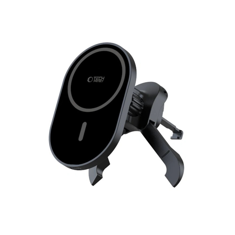 Tech-Protect MM15W-V6 Magnetic MagSafe Stable Vent Car Mount with 15W Wireless Charger, Black
