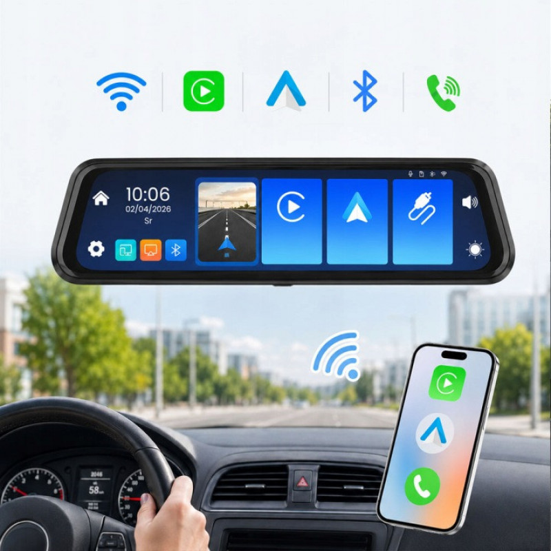ORLLO Autoplay PRO 4K Front and Rear Car Dash Camera, GPS, Wi-Fi