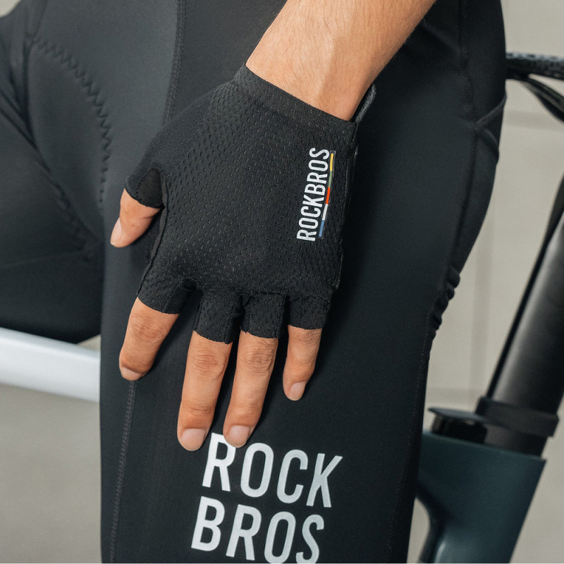 Rockbros TLS004 ROAD TO SKY Short Shock Absorbing Cycling Gloves L, Black