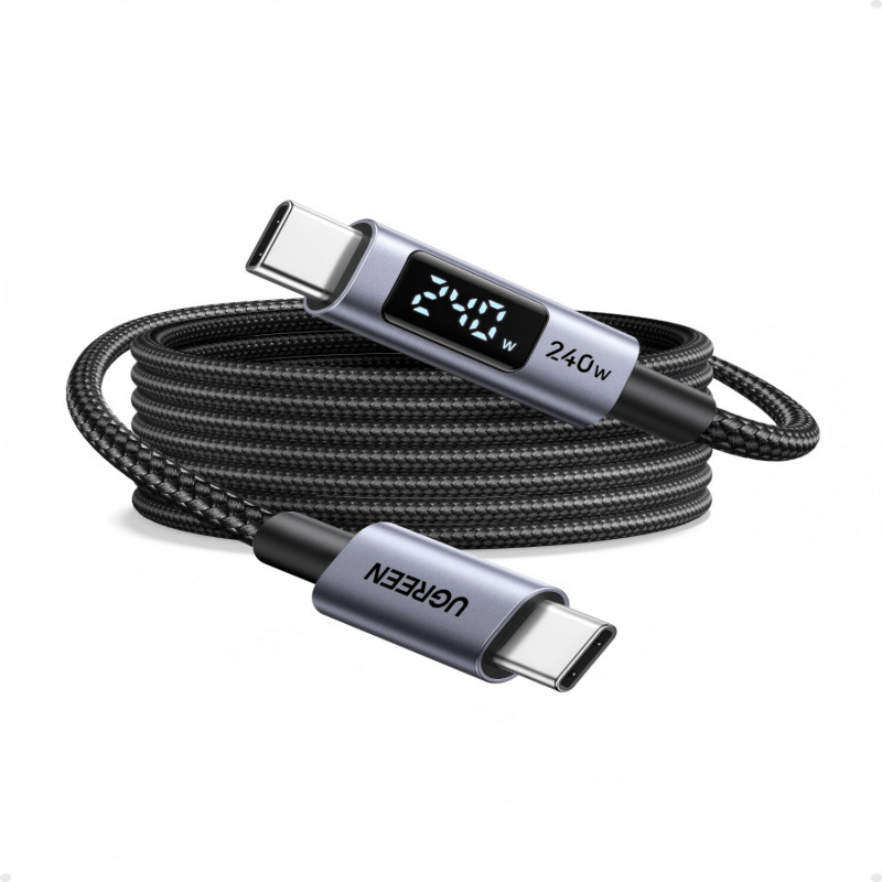 Ugreen L530 USB-C to USB-C cable, PD 240 W, 480 Mbps, with display, 2 m, black