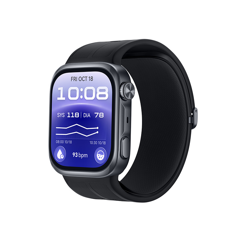 Huawei Watch D3 Riva-B10 46 mm Smartwatch, Aluminium Case, Rubber Strap, Black (55020KBU)