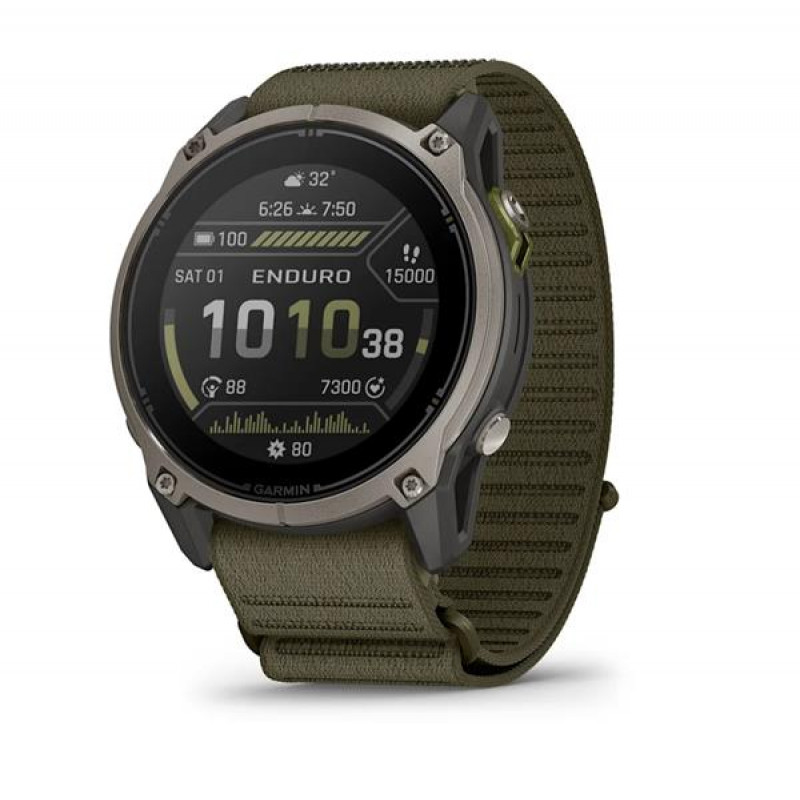 Garmin Enduro 4 GPS smartwatch with dark olive ComfortFit fabric band (010-04799-01)