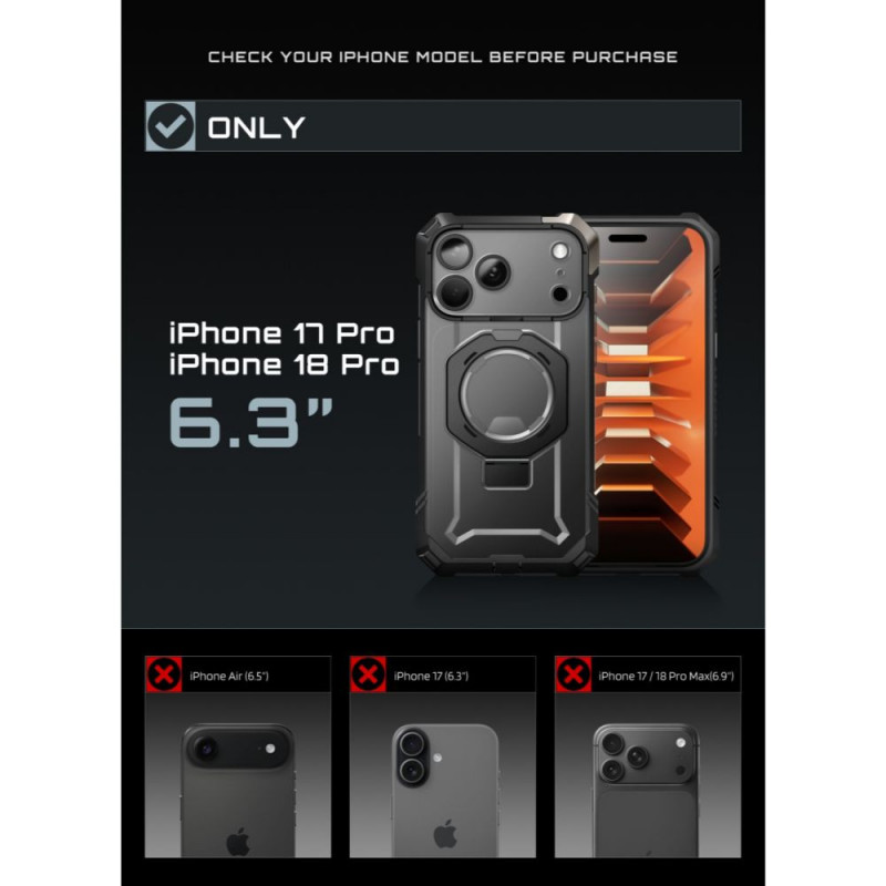 Supcase UB Grip Mag MagSafe Case for Apple iPhone 17 Pro / 18 Pro, Black