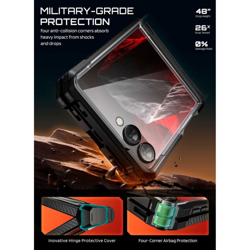 Supcase Unicorn Beetle Grip Mag MagSafe Case for Samsung Galaxy Z Flip 8, Black
