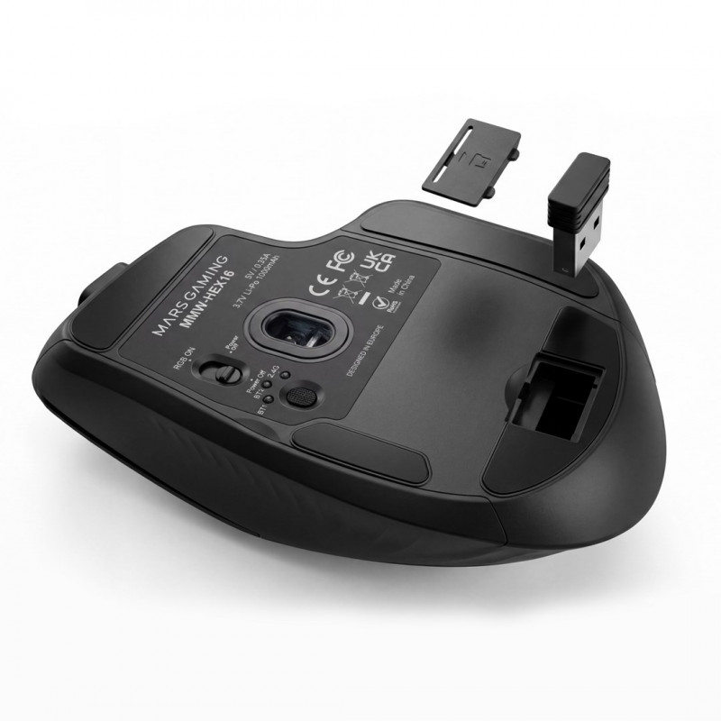 Tacens Mars Gaming MMW-HEX16 Wireless Gaming Mouse, 24000 DPI, Bluetooth 5.2, 2.4 GHz