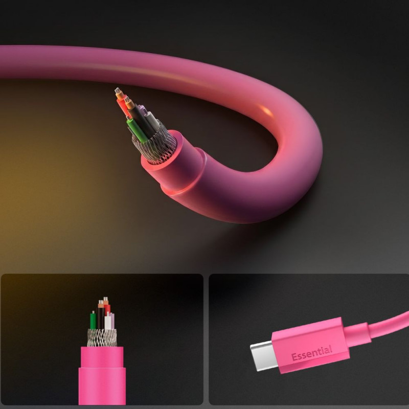 Spigen EB6010CC Essential USB-C to USB-C Cable 60W 100 cm, Pink