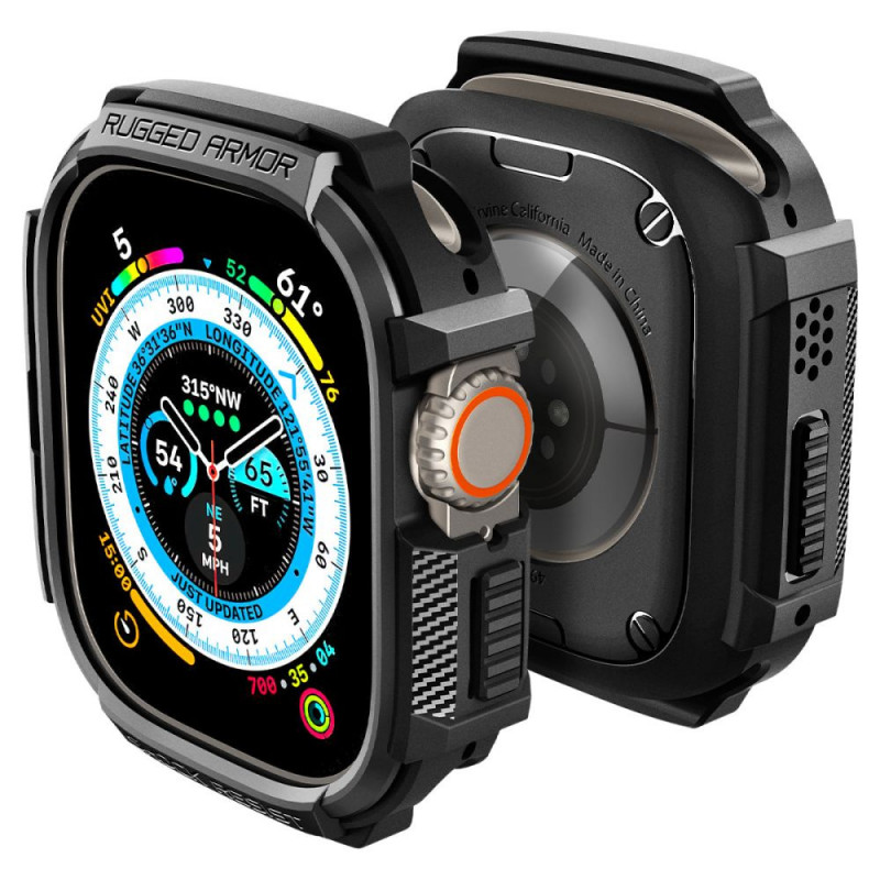 Spigen Rugged Armor Case for Apple Watch Ultra 49 mm, Matte Black