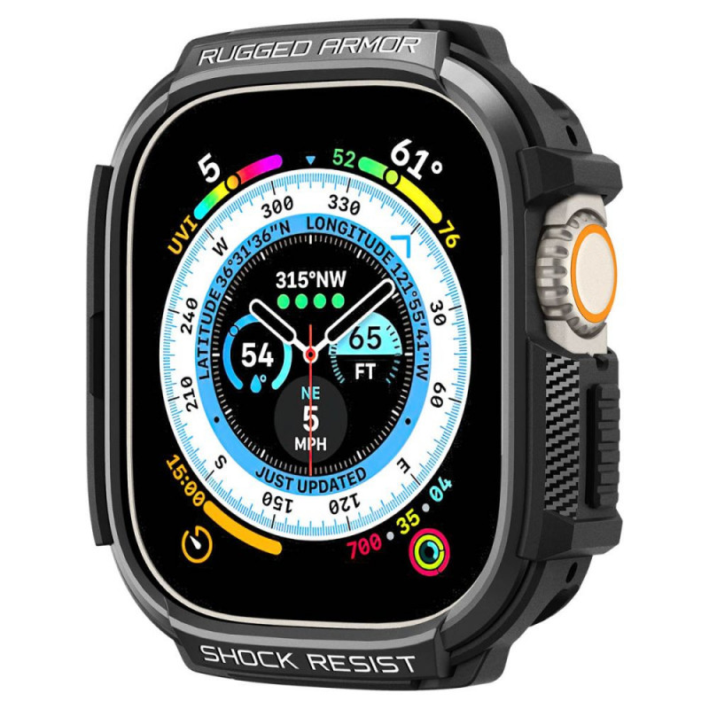 Spigen Rugged Armor Case for Apple Watch Ultra 49 mm, Matte Black