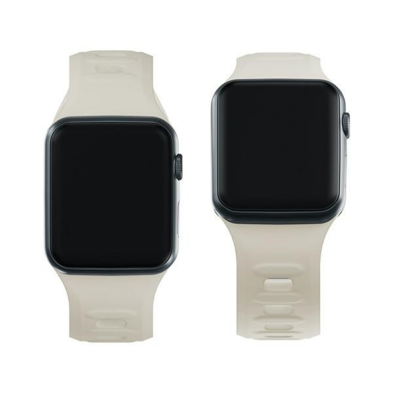 3mk Silicone Watch Strap for Apple Watch 42/44/45/49 mm, beige
