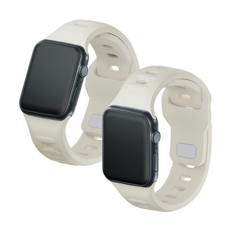 3mk Silicone Watch Strap for Apple Watch 42/44/45/49 mm, beige