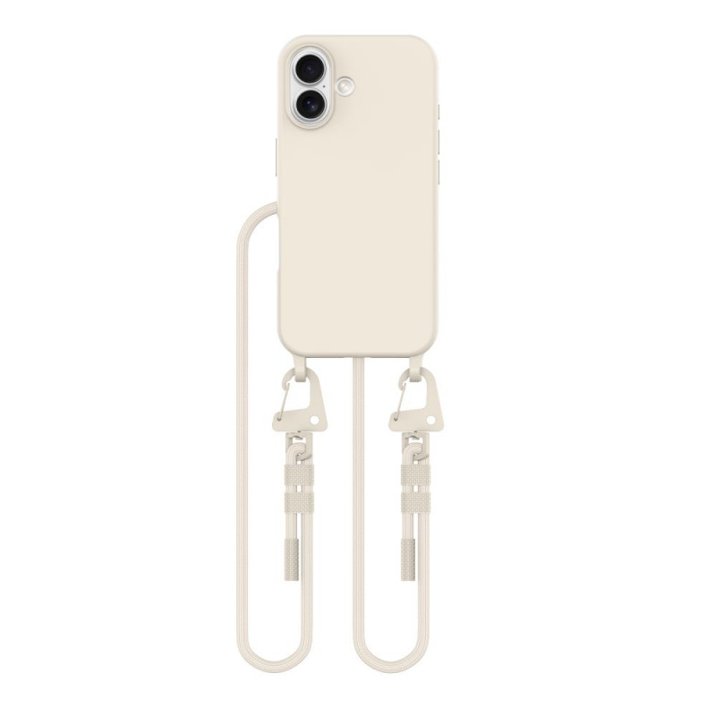 Tech-Protect MagNecklace MagSafe Case with Lanyard for Apple iPhone 16, Beige