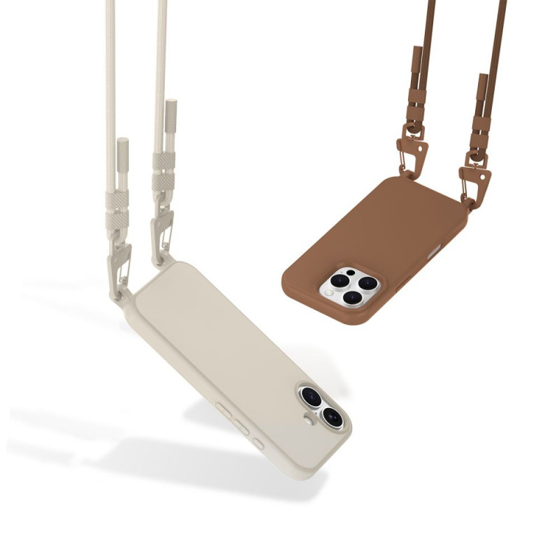 Tech-Protect MagNecklace MagSafe Case with Lanyard for Apple iPhone 16, Beige