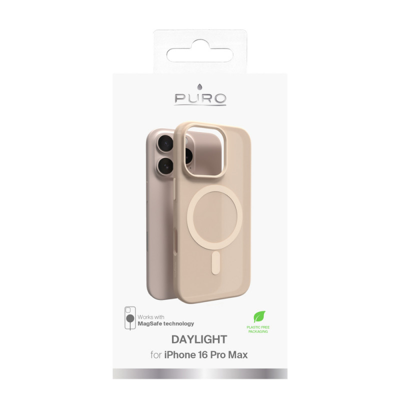 Puro Daylight MagSafe Silicone Case for iPhone 16 Pro Max, Beige