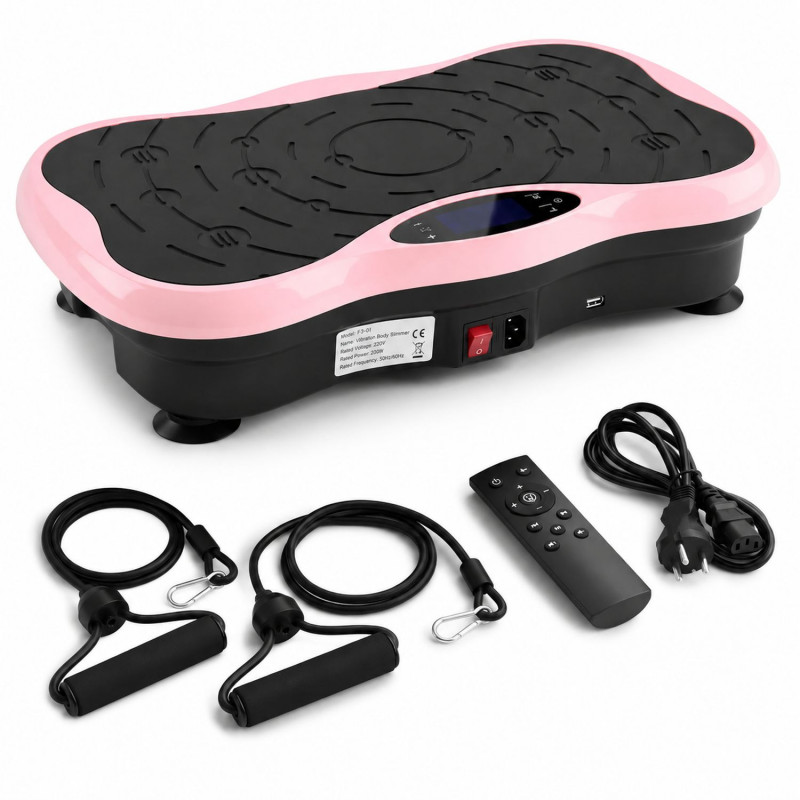 Extralink Moonwalk SpinMove Vibration Exercise Platform for Fitness, 200 W, pink