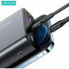USAMS PB59 US-CD165 Power Bank 30000 mAh, 65 W, 2x QC3.0 + PD, black, with USB-C to USB-C cable