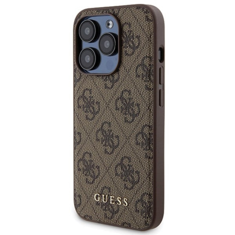 Guess GUBPM5P15X4GEMGW Hardcase for Apple iPhone 15 Pro Max + 5000 mAh MagSafe Power Bank, 4G Metal Logo, brown