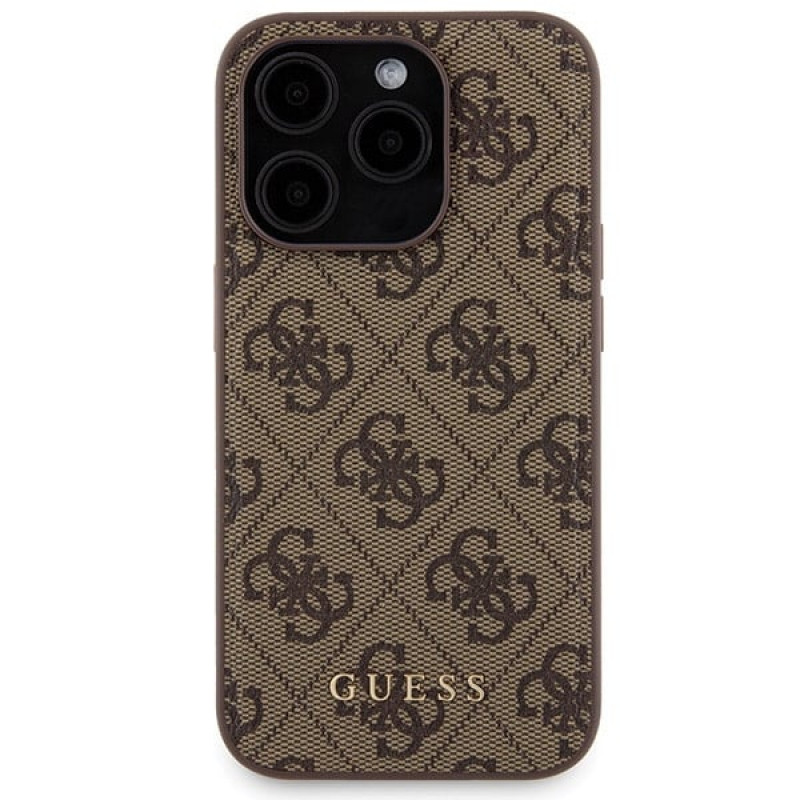 Guess GUBPM5P15X4GEMGW Hardcase for Apple iPhone 15 Pro Max + 5000 mAh MagSafe Power Bank, 4G Metal Logo, brown