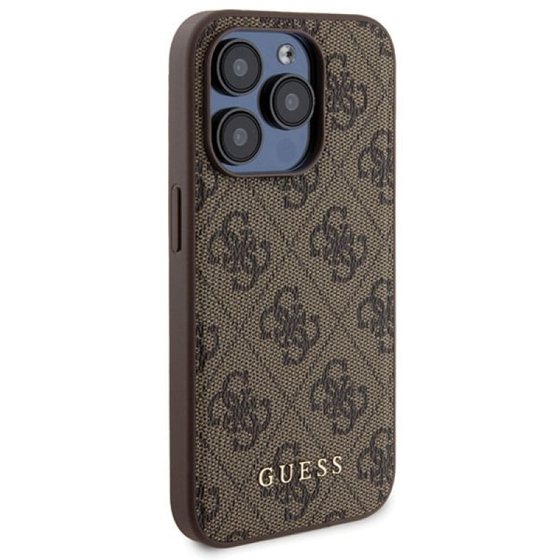 Guess GUBPM5P15X4GEMGW Hardcase for Apple iPhone 15 Pro Max + 5000 mAh MagSafe Power Bank, 4G Metal Logo, brown