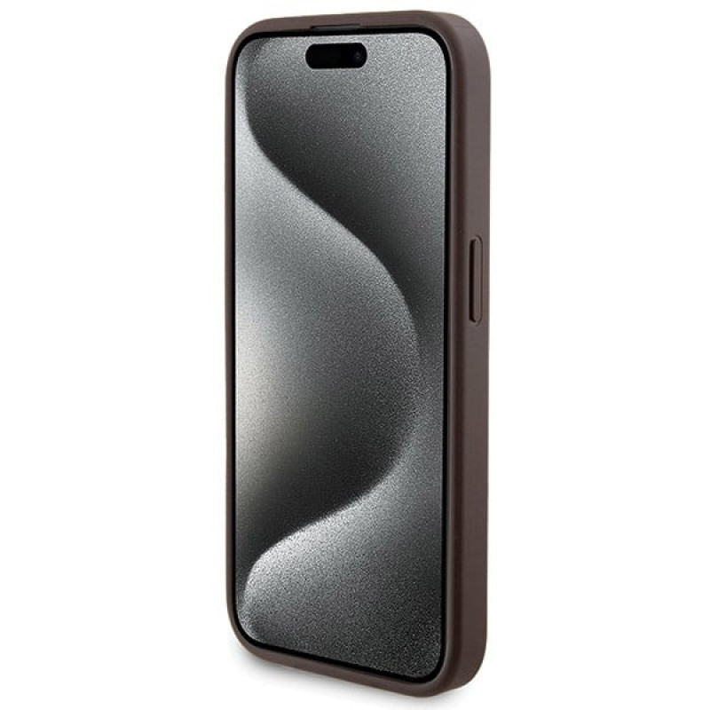 Guess GUBPM5P15X4GEMGW Hardcase for Apple iPhone 15 Pro Max + 5000 mAh MagSafe Power Bank, 4G Metal Logo, brown
