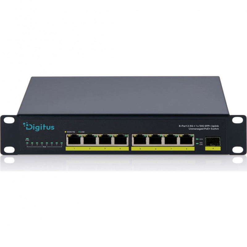 DIGITUS DN-95333 10 Gigabit 8-Port Unmanaged PoE+ Switch (80 W)