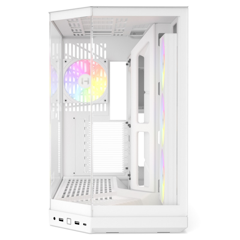 HYTE Y50 Snow White PC Case, White, Tempered Glass x 3