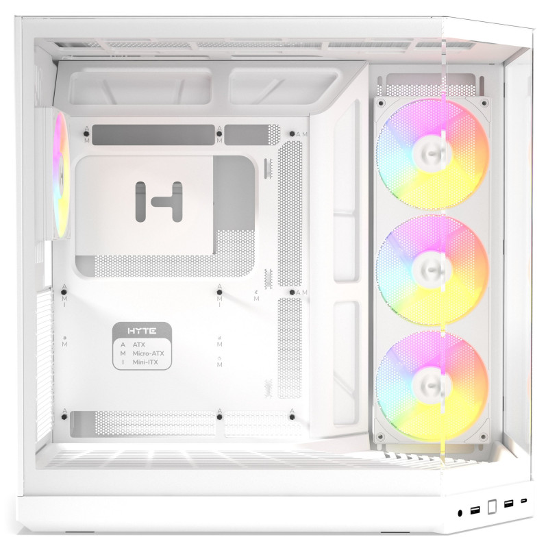 HYTE Y50 Snow White PC Case, White, Tempered Glass x 3