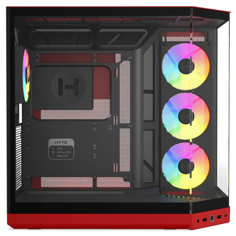 HYTE Y50 Wild Cherry PC Case, Red, Tempered Glass x 3