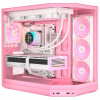 HYTE Y50 Strawberry Milk PC Case, Light Pink, Tempered Glass x 3
