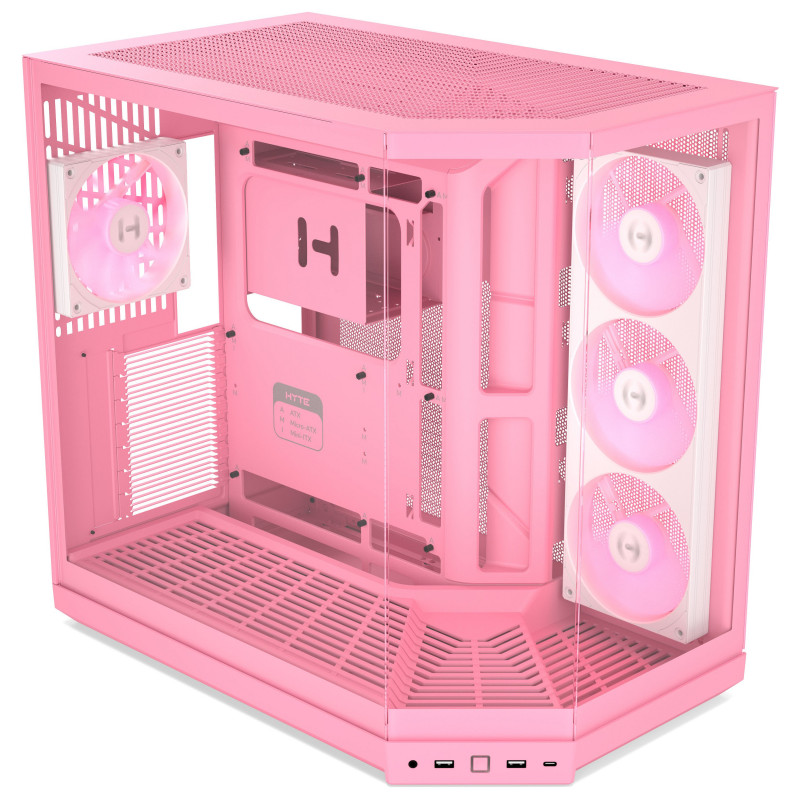 HYTE Y50 Strawberry Milk PC Case, Light Pink, Tempered Glass x 3