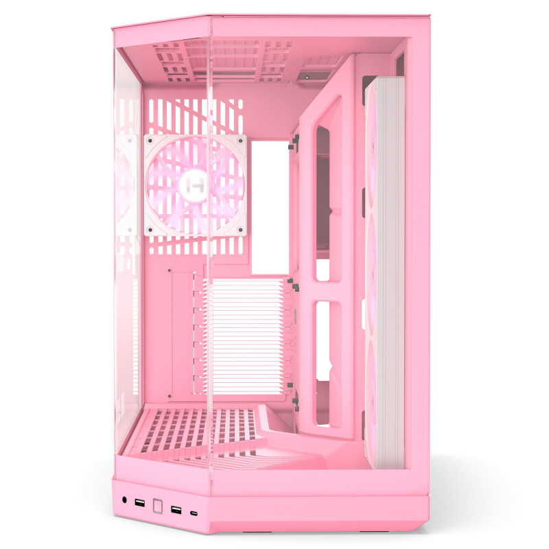 HYTE Y50 Strawberry Milk PC Case, Light Pink, Tempered Glass x 3
