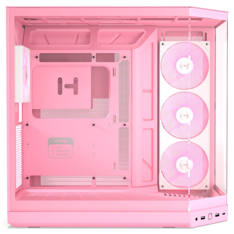 HYTE Y50 Strawberry Milk PC Case, Light Pink, Tempered Glass x 3